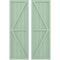 Ekena Millwork Americraft 5-Board Wood 2 Equal Panel Frmd Board-n-Batten Shutters w/Dbl Z-Bar, ARW102BF518X77SGH, PR ARW102BF518X77SGH - alternate 1